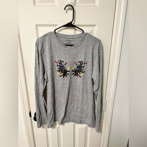 SOLD Sleep Top, Christmas theme, reindeer with xmas lights, size medium, unisex